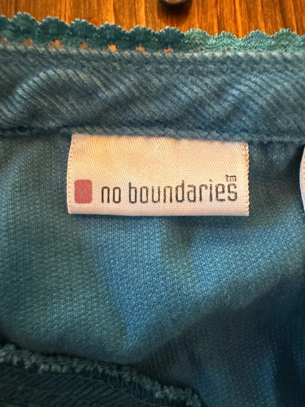 Y2K Turquoise A-Line Midi Skirt Juniors 3 | Lace Trim Cotton Vintage Cottage - Picture 4 of 5